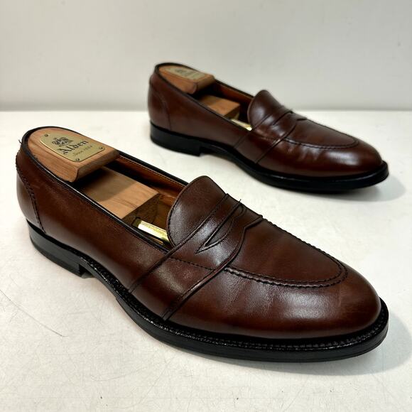NEW SOLES Alden 686 Full Strap Slip-On Penny Loafer Dark Brown Calf USA 10.5 D - Picture 5 of 12